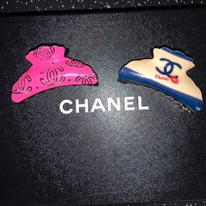 pair of Chanel hair clips